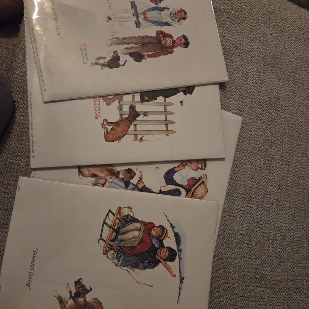 Norman Rockwell Art Prints - Red, Blue, Brown